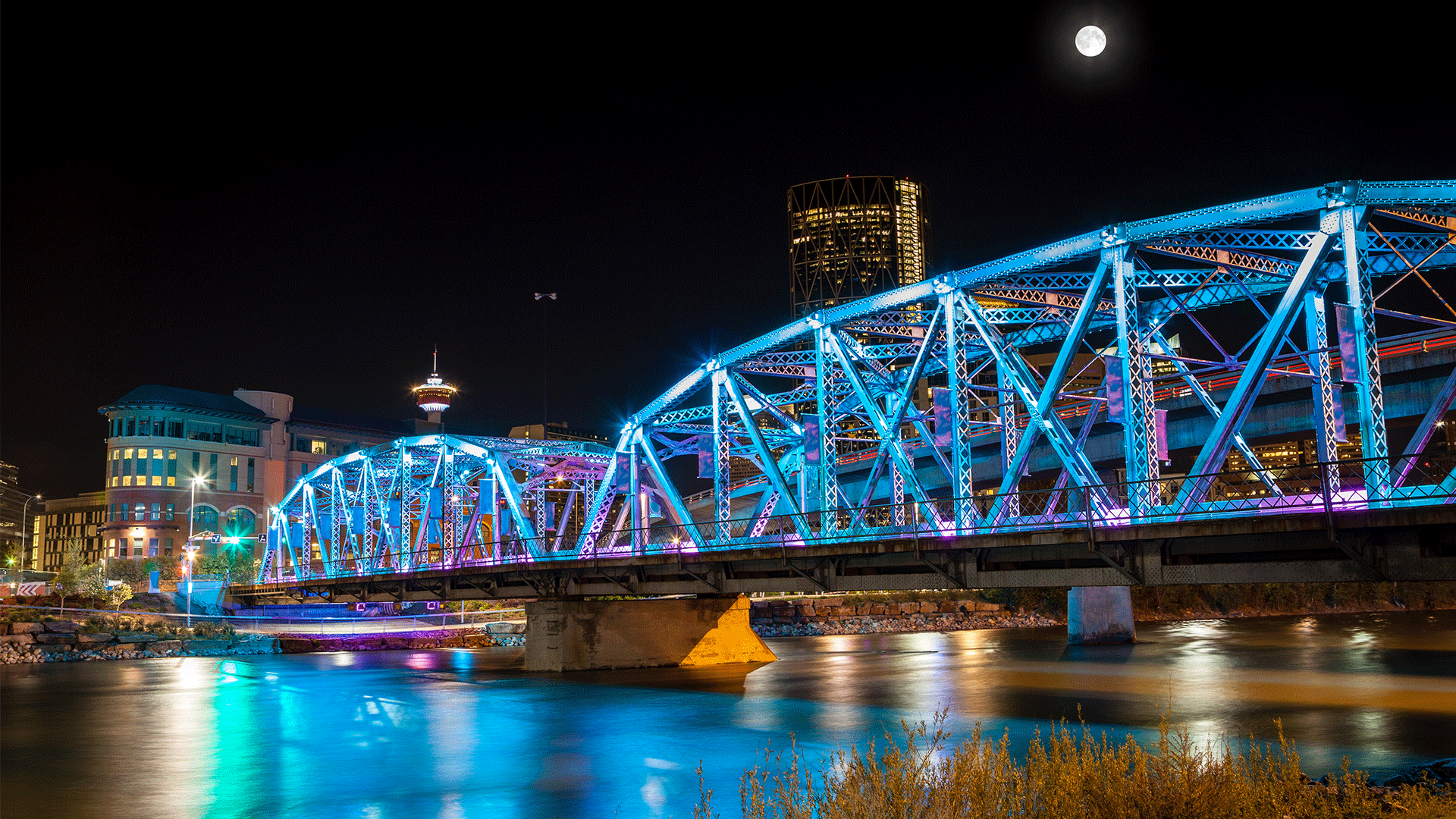 Calgary evening bridge