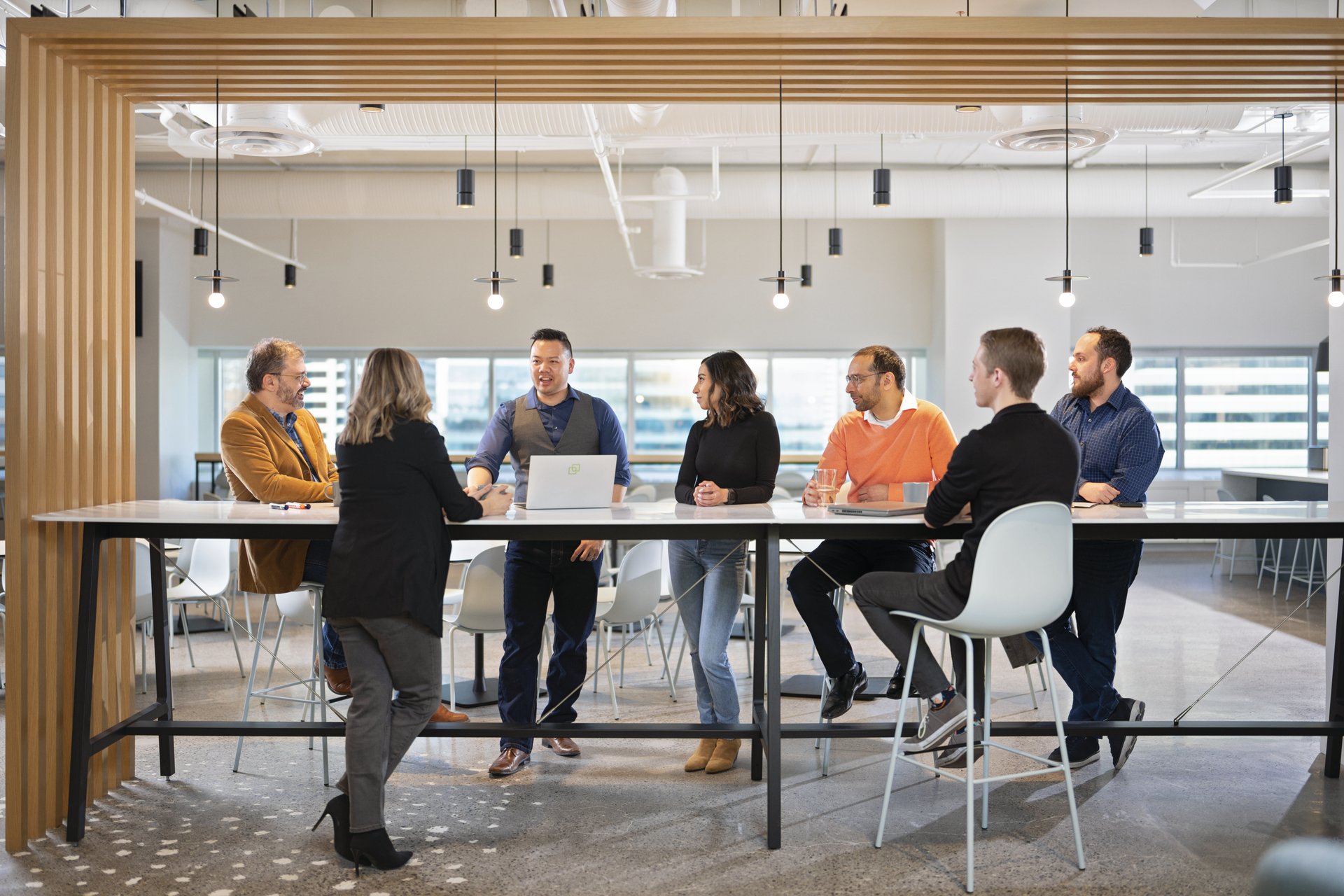 Team Meeting in Modern Workspace