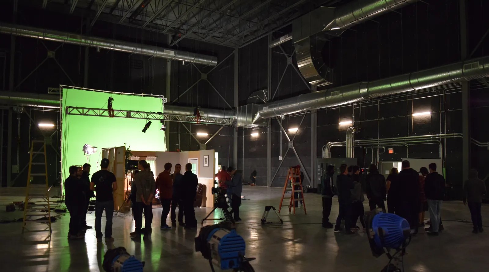 green screen soundstage production setup
