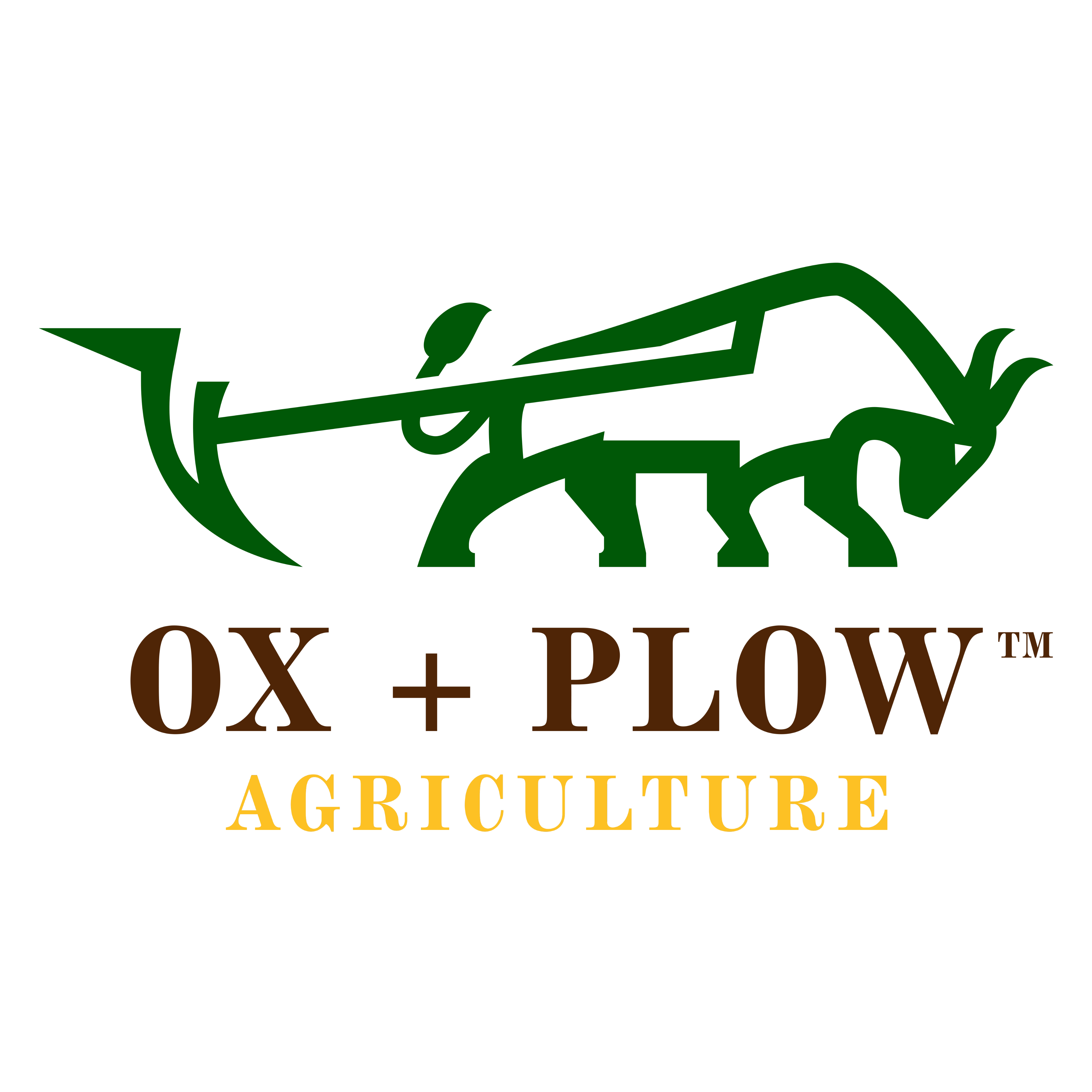 ox and plow agriculture logo